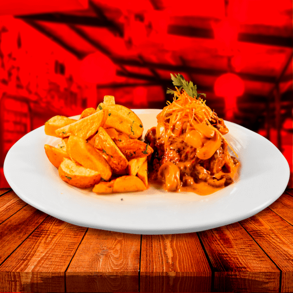 Lomo en Salsa de Champiñones