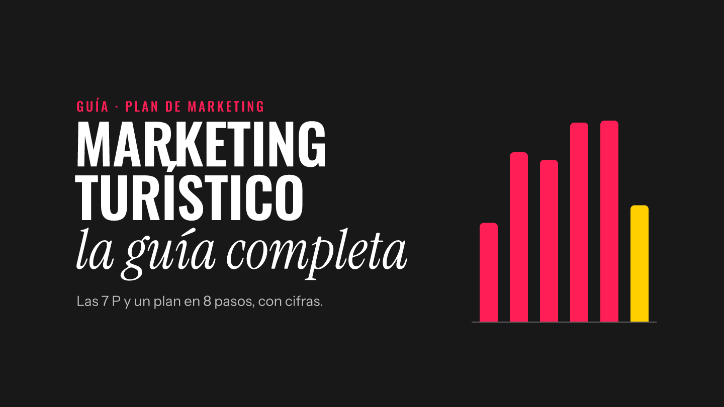 Portada de la guía de marketing turístico, con columnas de visitantes a Machu Picchu por mes en 2025